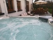 North Devon Holiday Cottage Luxury large Hot Tub on the patio